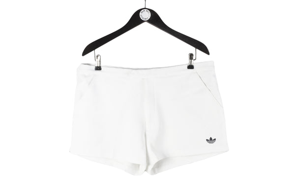 Vintage Adidas Shorts XLarge white small logo tennis style 80s 90s retro shorts