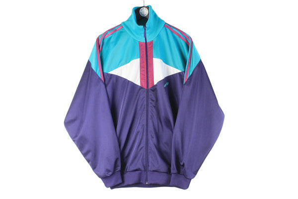 Vintage Adidas Tracksuit Large purple blue 90s retro sport style track jacket and athletic pants rare retro suit rave party