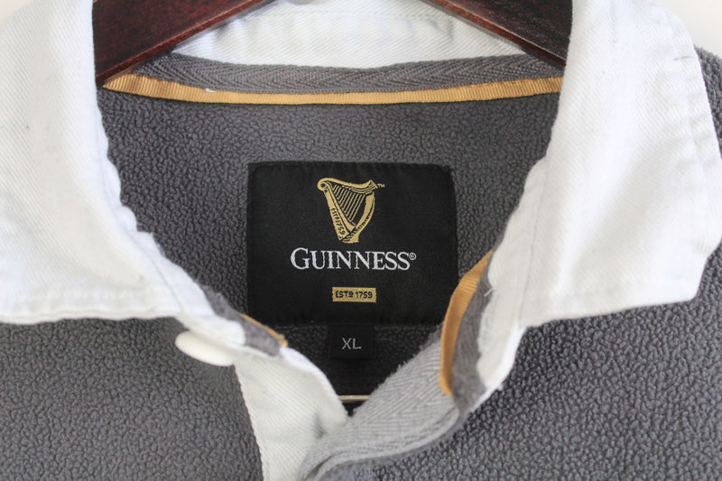 Vintage Guinness Fleece Rugby Shirt Large