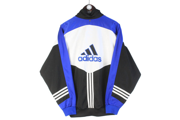Vintage Adidas Track Jacket Medium white black big logo 90s retro windbreaker sport style Germany brand 3 stripes