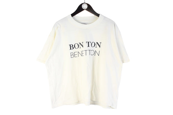 Vintage United Colors of Benetton T-Shirt Women’s XLarge Bon Ton 90s retro cotton oversized shirt
