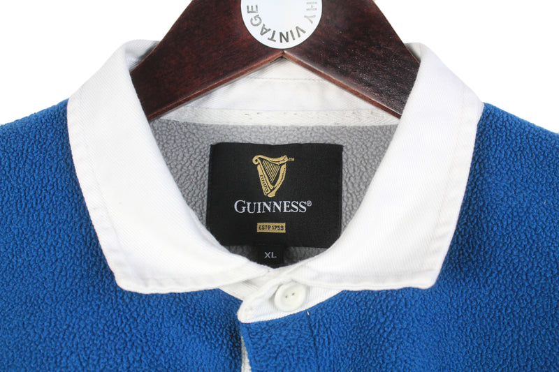 Vintage Guinness Fleece Rugby Shirt Large