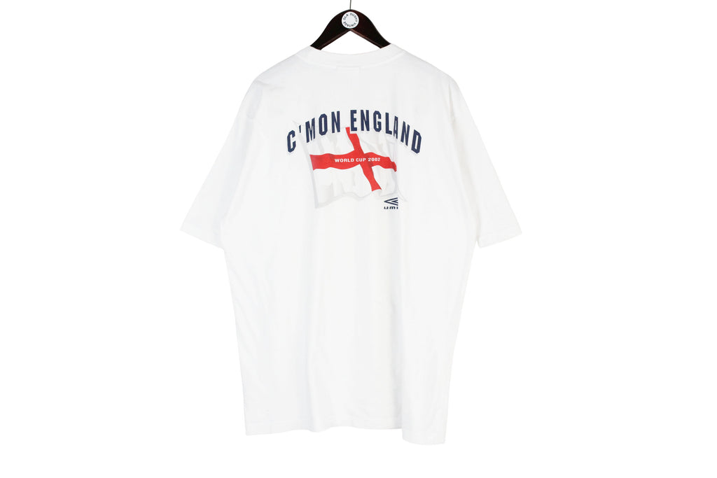 Vintage World Cup 2002 C'mon England Umbro T-Shirt XLarge – dla dushy
