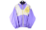 Vintage Lotto Tracksuit Medium 90s Italian brand sport suit track jacket and athletic pants purple white 