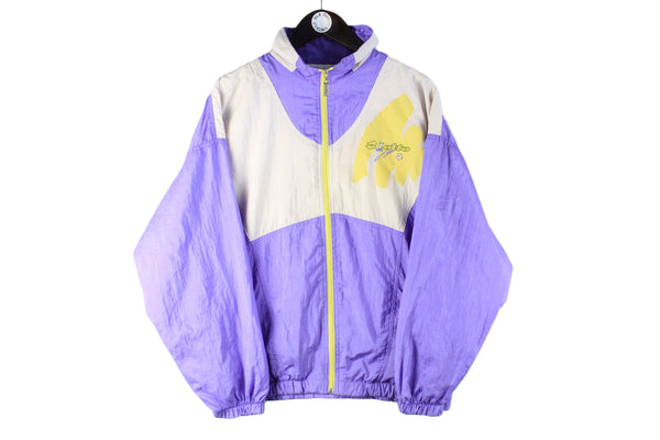 Vintage Lotto Tracksuit Medium 90s Italian brand sport suit track jacket and athletic pants purple white 