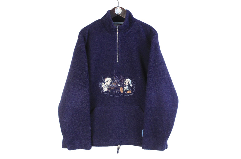 Vintage Mickey Mouse Fleece 1/4 Zip Women's XLarge