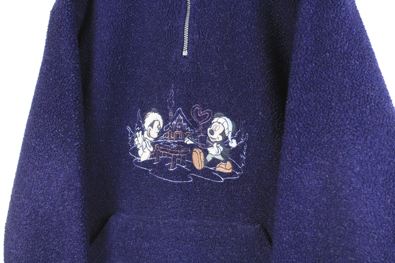 Vintage Mickey Mouse Fleece 1/4 Zip Women's XLarge