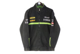 Vintage Yamaha Fleece Full Zip Small sweater black authentic 00s big logo racing moto GP jumper