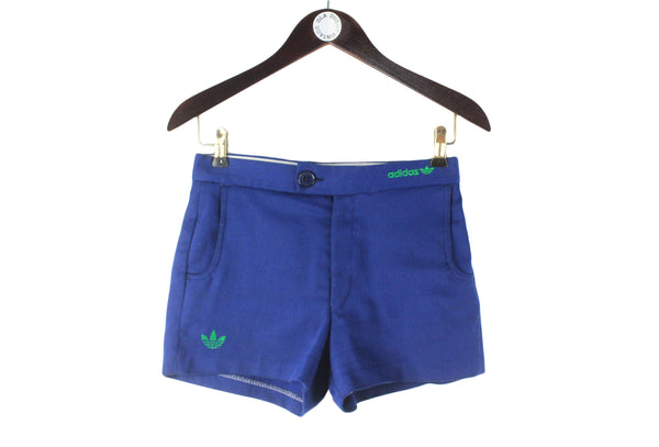 Vintage Adidas Shorts Women's Medium tennis navy blue green small logo 90s 80s retro classic sport shorts