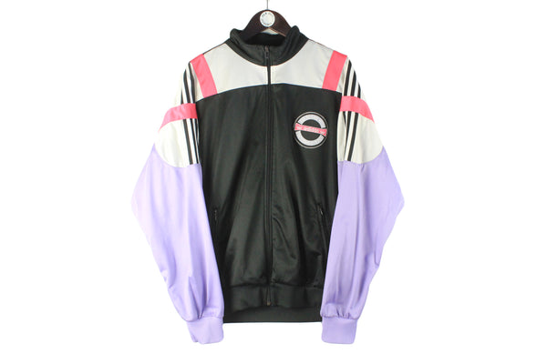 Vintage Adidas Track Jacket XLarge windbreaker 90s small logo authentic black purple style jacket