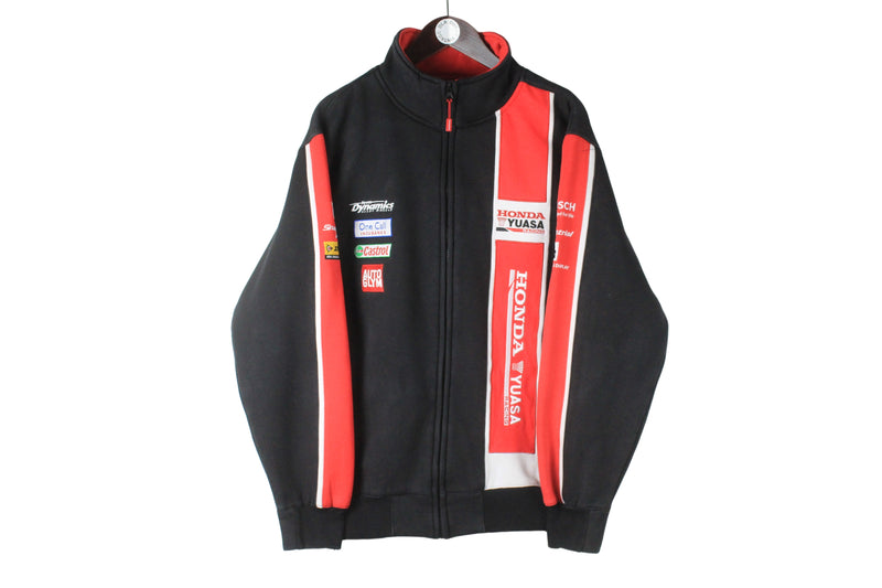 Vintage Honda Yuasa Racing Sweatshirt Full Zip XLarge