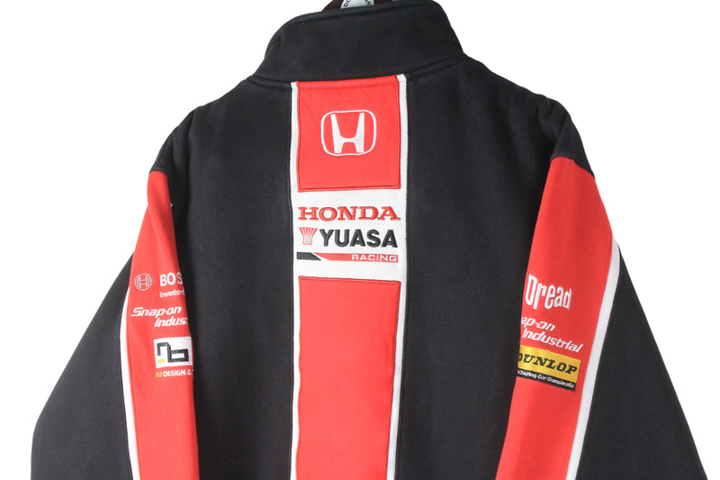 Vintage Honda Yuasa Racing Sweatshirt Full Zip XLarge