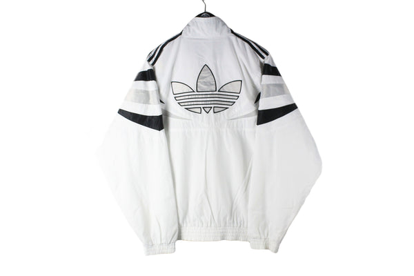 Vintage Adidas Track Jacket Large big logo 90s retro windbreaker sport style white black
