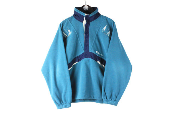 Vintage Lotto Fleece Half Zip Large blue 90s retro sweater sport jumper outdoor trekking style