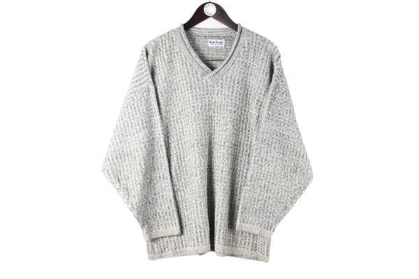 Vintage Paul Smith Sweater Small gray v-neck jumper 90s retro casual classic pullover