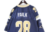 Vintage Marshall Faulk #28 St. Louis Rams Reebok Jersey T-Shirt XLarge