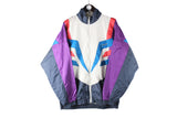 Vintage Adidas Track Jacket Large white purple windbreaker 90s retro sport style classic jacket