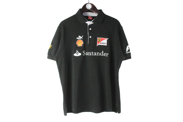 Vintage Ferrari T-Shirt Large puma black 00s formula 1 F1 racing style shirt Michael Schumacher
