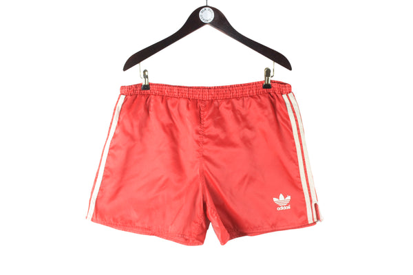 Vintage Adidas Shorts Large red 90s retro sport style small logo