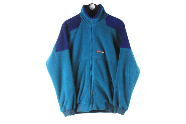 Vintage Berghaus Fleece Full Zip Small blue sweater 90s retro outdoor trekking jumper