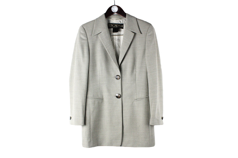 Vintage Escada by Margaretha Ley Blazer Women's 38 luxury classic gray jacket official 2 button wear 