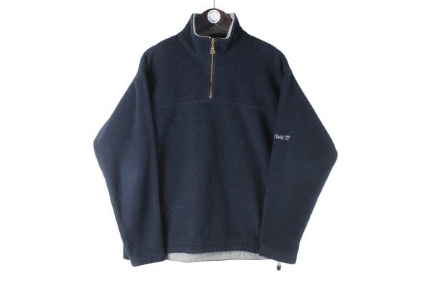 Vintage Timberland Fleece Small navy blue 1/4 zip retro sport style USA jumper sweater