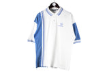 Vintage Sergio Tacchini Polo T-Shirt XLarge white blue 90s retro collared small logo tennis sport Italian shirt