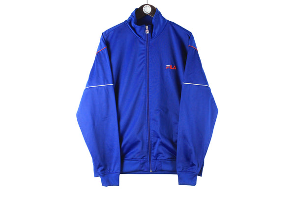 Vintage Fila Track Jacket Large blue windbreaker small logo 90s retro Italia sport style