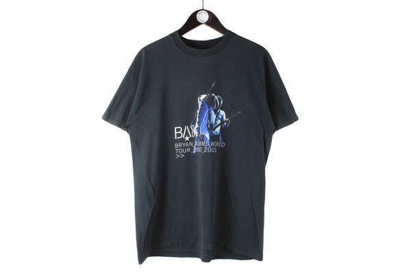 Vintage Bryan Adams 2002/2003 World Tour T-Shirt Large black oversized music official merch 00s authentic shirt