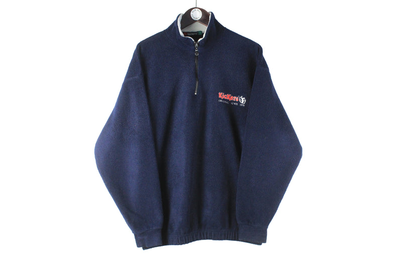  Vintage Kickers Fleece Large big logo skateboarding 90s ski style jumper retro sport sweater