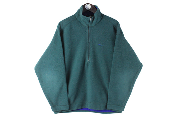 Vintage Patagonia Fleece Women’s Large green half zip outdoor trekking 90s retro sport jumper small logo sweater