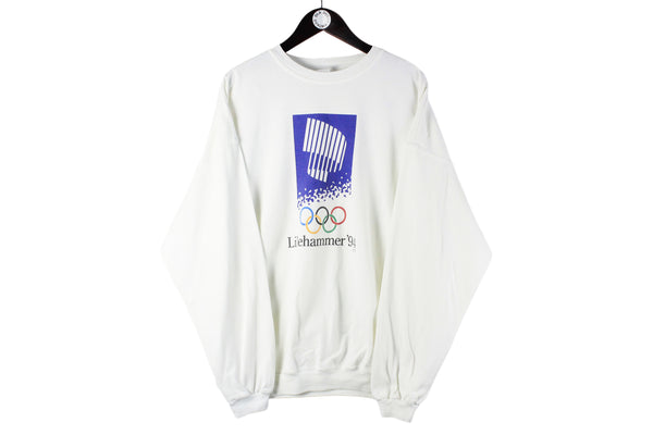 Vintage Adidas Olympic Games Sweatshirt big logo Lilehammer 1994 90s 94 crewneck sport style oversized jumper athletic classic