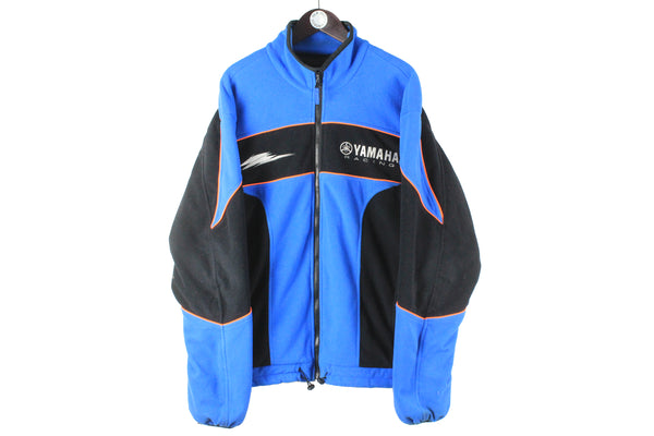 Vintage Yamaha Fleece Full Zip 3XLarge big logo 90s retro sport style moto team GP grand prix sweater racing wear