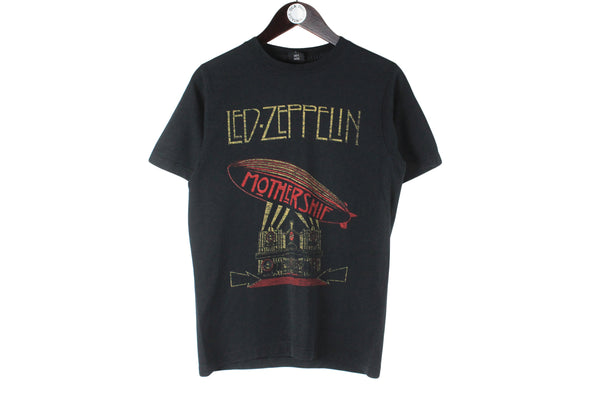 Vintage Led Zeppelin T-Shirt Small black big logo 00s authentic Mothershift tour merch music shirt