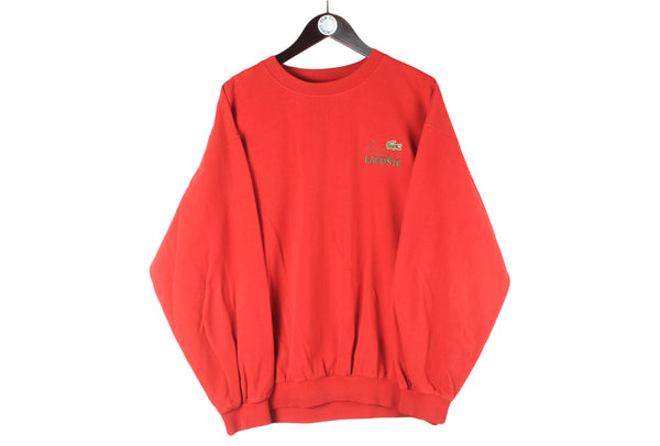Vintage Lacoste Sweatshirt Large / XLarge red small logo 90s crewneck jumper sport style pullover