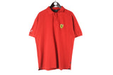 Vintage Ferrari Polo T-Shirt XLarge small logo racing 90s retro sport style collared F1 team shirt Formula 1