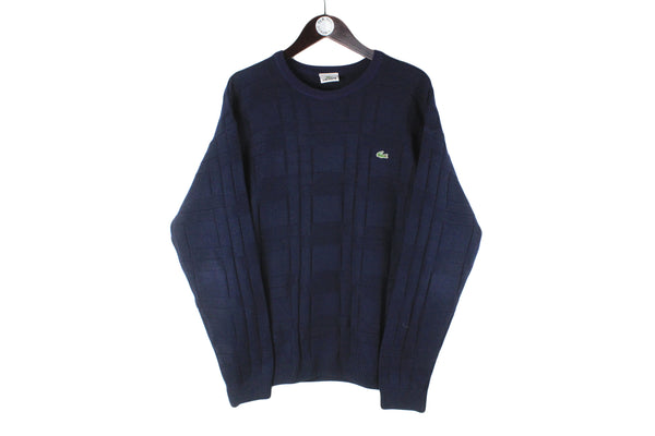 Vintage Lacoste Sweater Large 90s pullover retro style small logo casual minimalistic jumper