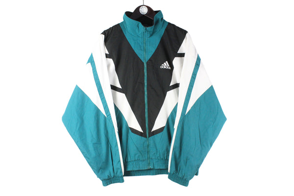 Vintage Adidas Light Wear Track Jacket big logo 90s retro sport style green black classic windbreaker raincoat