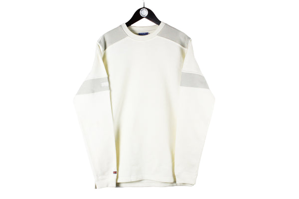 Vintage Reebok Sweatshirt Medium beige small logo 90s retro crewneck UK brand jumper