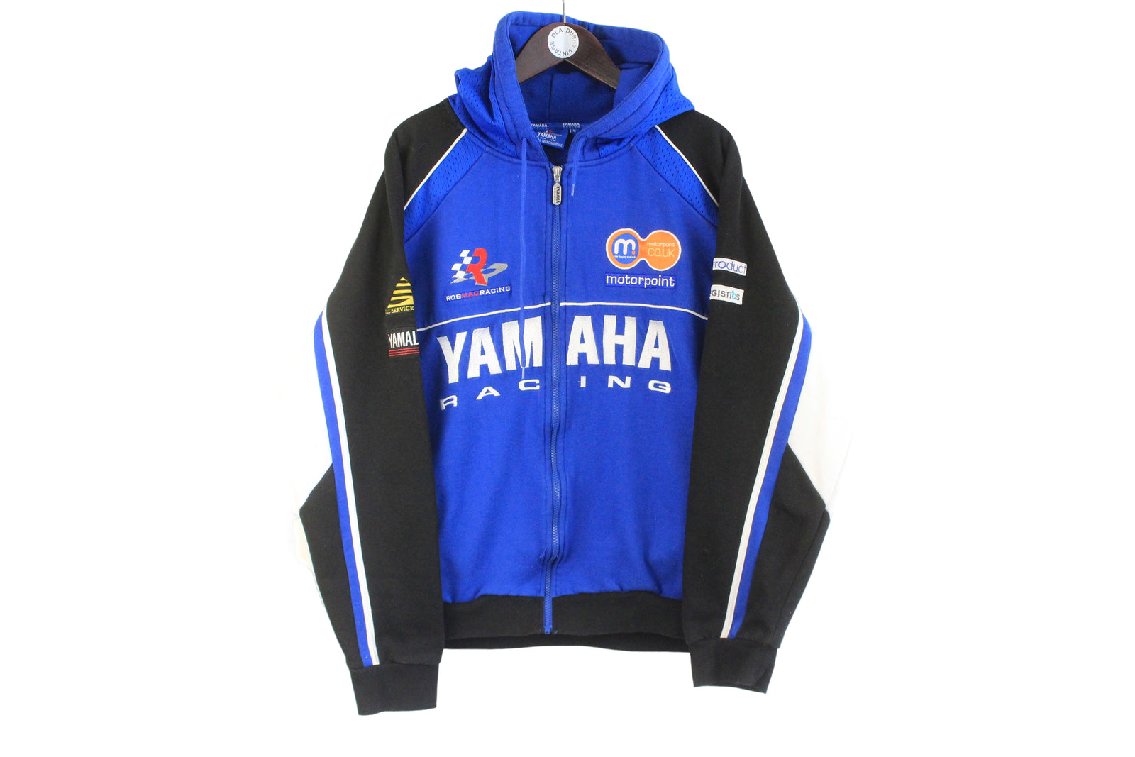 Vintage Yamaha Racing Team Hoodie Full Zip XLarge – dla dushy