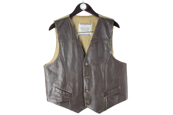 Vintage Levi's Vest Medium leather sleeveless jacket 80s retro classic cowboys USA 