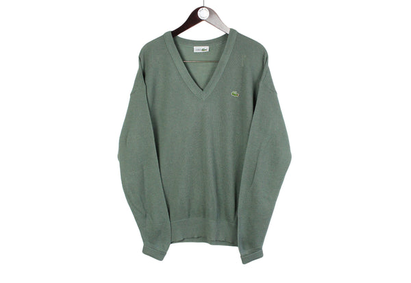 Vintage Lacoste V-Neck Sweatshirt Medium