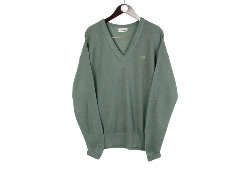 Vintage Lacoste V-Neck Sweatshirt Medium