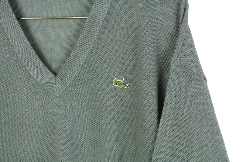 Vintage Lacoste V-Neck Sweatshirt Medium