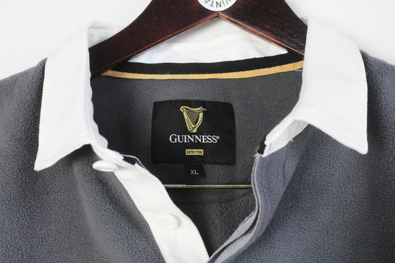 Vintage Guinness Fleece Rugby Shirt XLarge