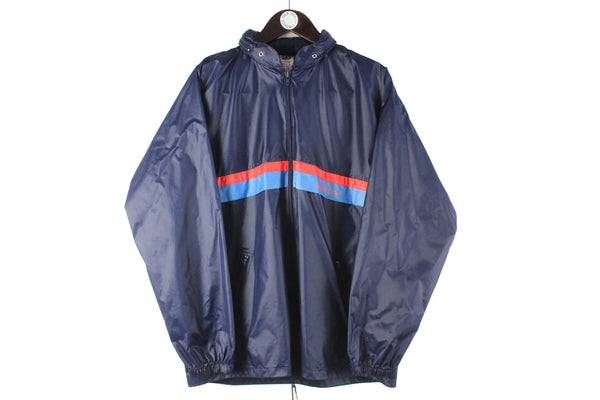 Vintage Adidas Light Wear Jacket Medium big logo 90s retro sport style blue windbreaker raincoat