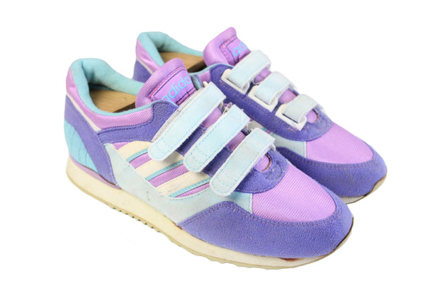 Vintage Adidas Velcro Sneakers Women's US 6 purple 90s retro style trainers classic sport shoes authentic streetwear casual