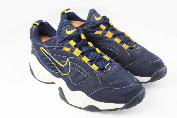 Vintage Nike Sneakers US 8.5 navy blue 90s retro style trainers classic sport athletic shoes authentic streetwear casual