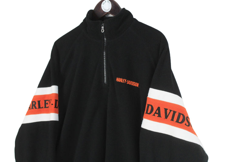 Vintage Harley Davidson Fleece 1/4 Zip XLarge