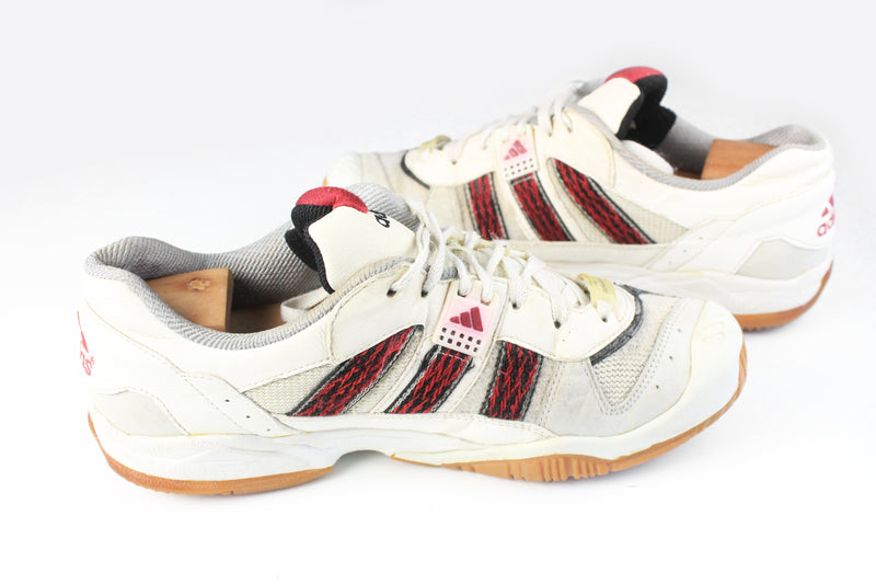 Adidas LVL 029002 White Tennis Shoes Torsion 10 Sneakers Suede Trim EUC!